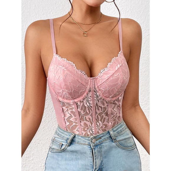 Lace bustier corset style Cami Bodysuit - Picture 5 of 13
